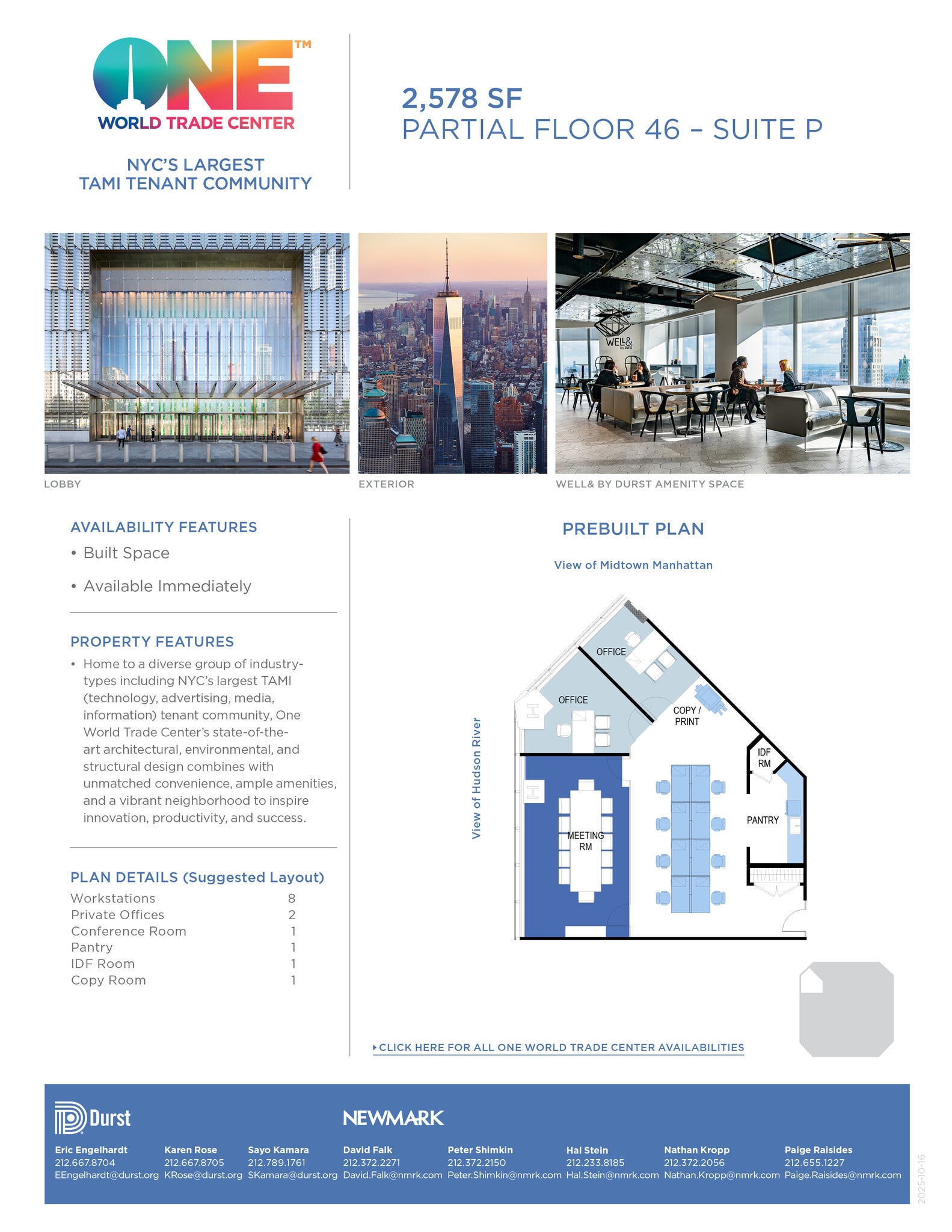 One World Trade Center, New York, NY to rent Interior Photo- Image 1 of 1