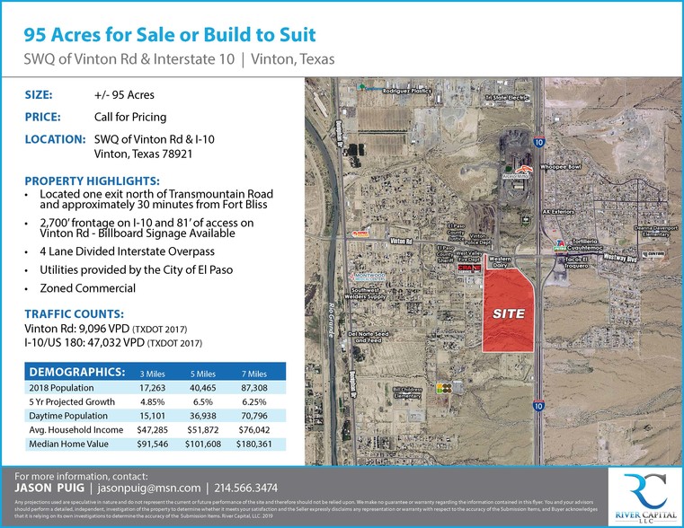 SWQ of Vinton Rd, Vinton, TX for sale - Building Photo - Image 1 of 1