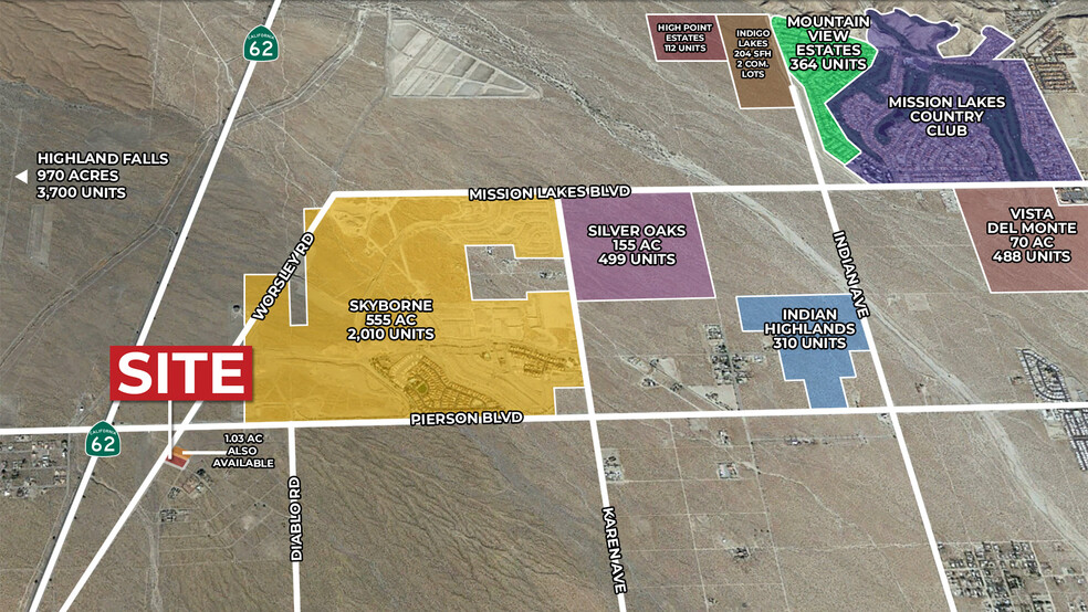 Worsley Rd, Desert Hot Springs, CA for sale - Aerial - Image 1 of 1