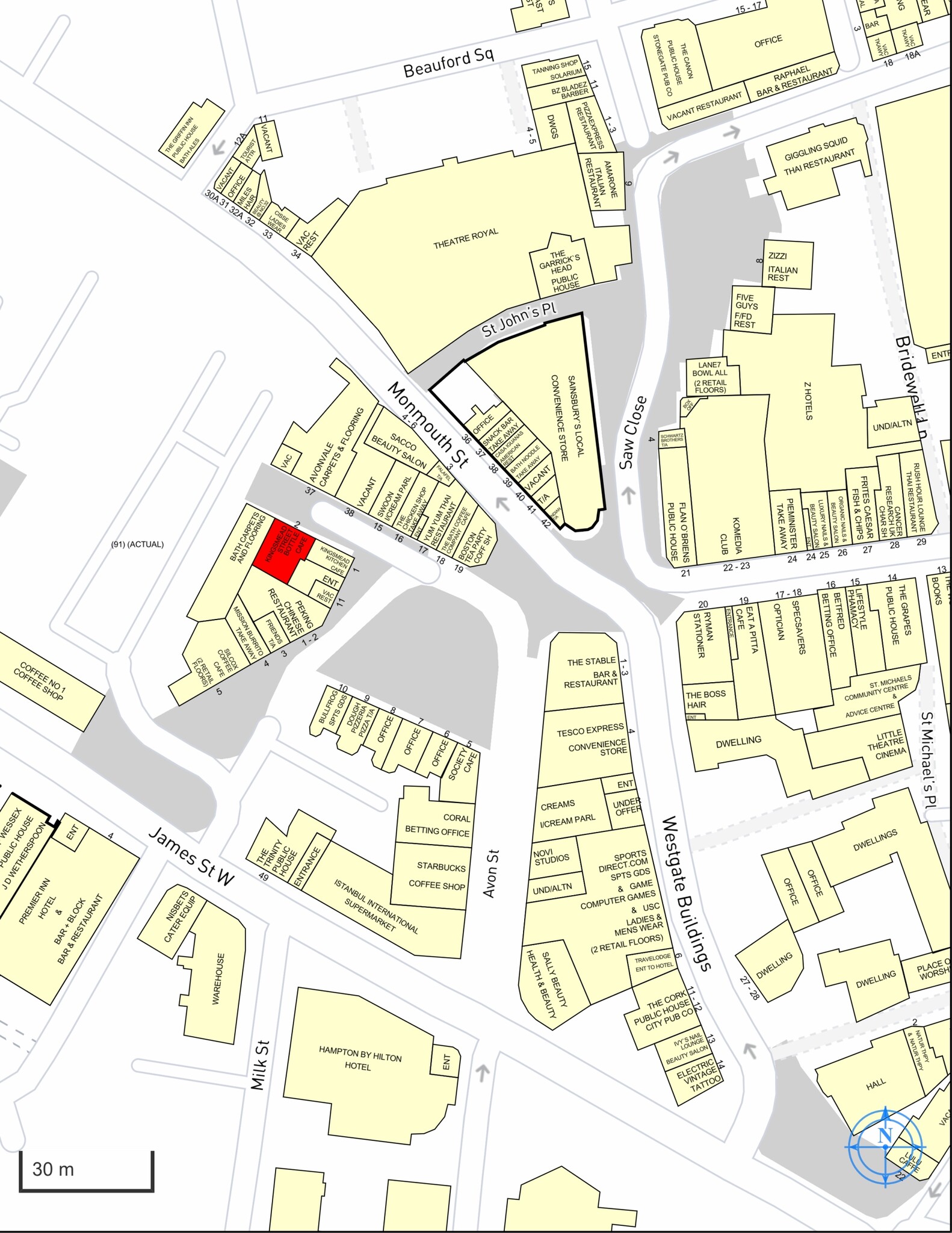 2 Kingsmead St, Bath to rent Map- Image 1 of 1