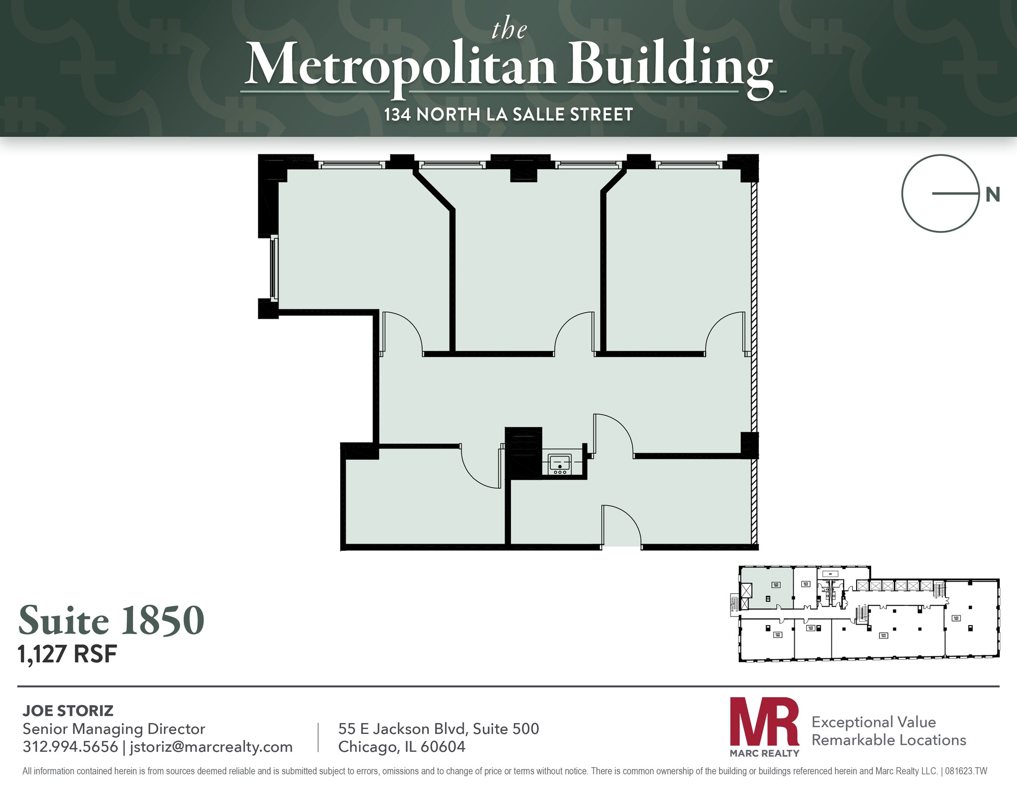134 N LaSalle St, Chicago, IL to rent Floor Plan- Image 1 of 5