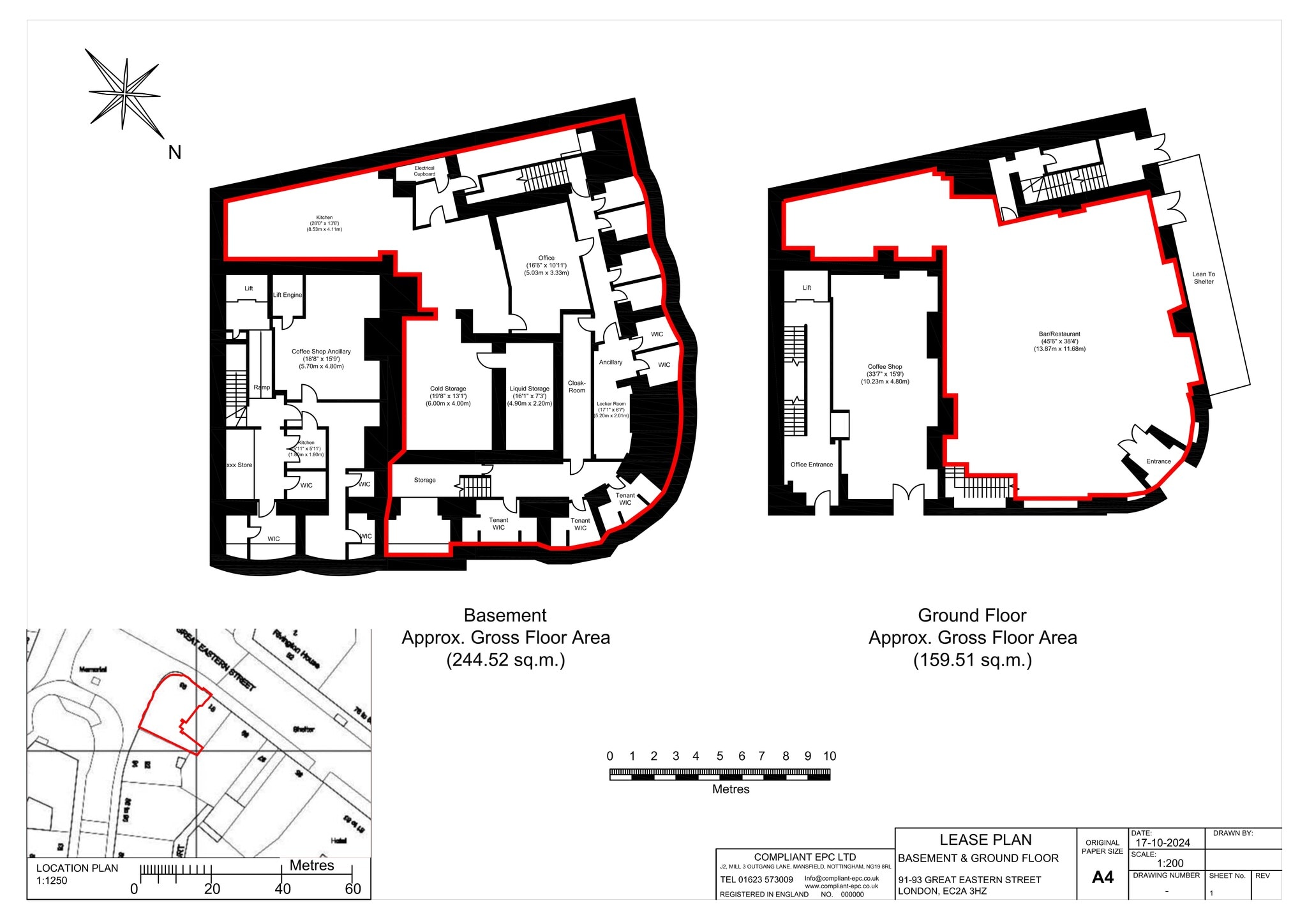 91-93 Great Eastern St, London to rent Site Plan- Image 1 of 1