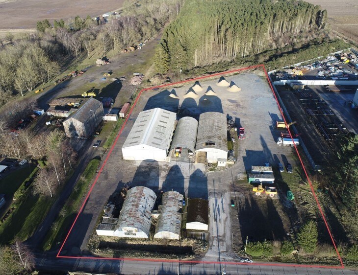 Yard With Sheds, Forfar for sale Aerial- Image 1 of 1