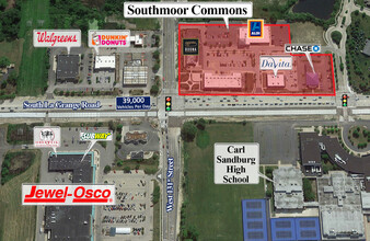 13117-13137 S La Grange Rd, Orland Park, IL - aerial  map view