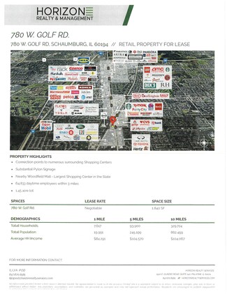 More details for 780 W Golf Rd, Schaumburg, IL - Retail for Rent