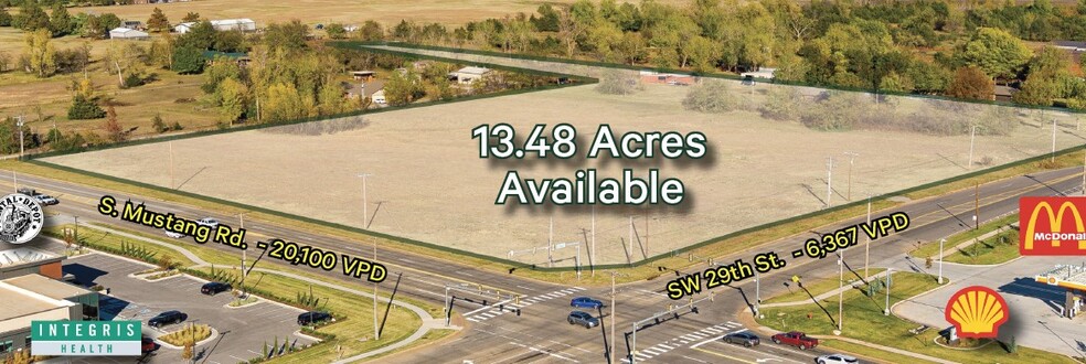 NE Corner of SW 29th St & S Mustang Rd, Yukon, OK for rent - Aerial - Image 2 of 4