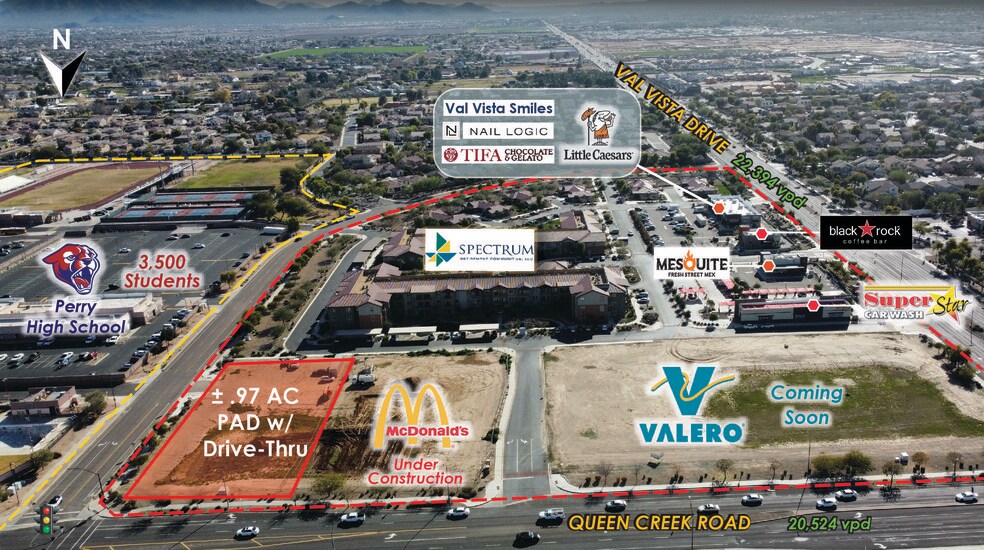 E/SEC QUEEN CREEK & VAL VISTA DRIVE, Gilbert, AZ for sale - Aerial - Image 1 of 1