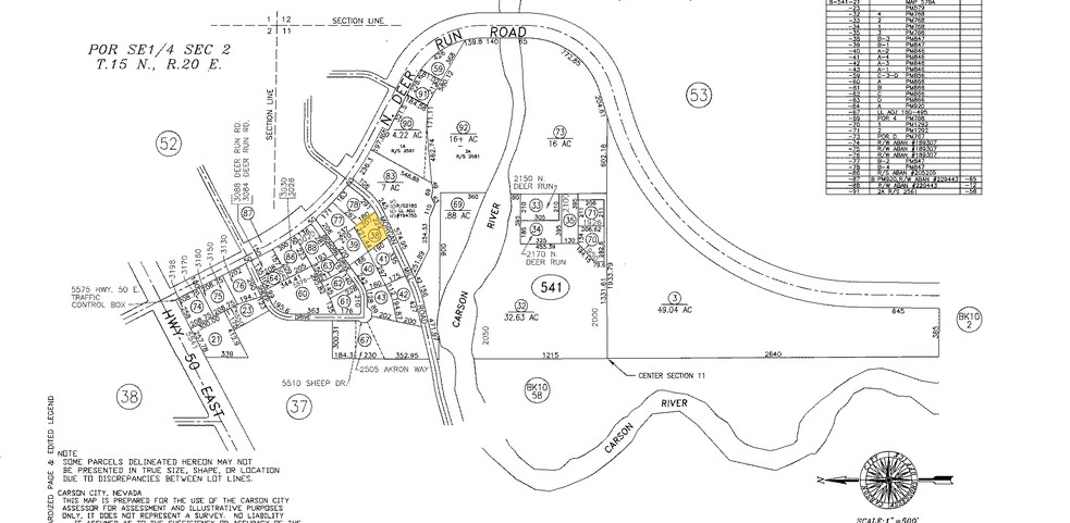 N Deer Run Rd, Carson City, NV for sale - Plat Map - Image 1 of 1