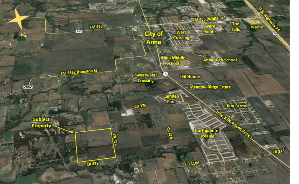 CR 429 and CR 376, Anna, TX for sale - Aerial - Image 1 of 1