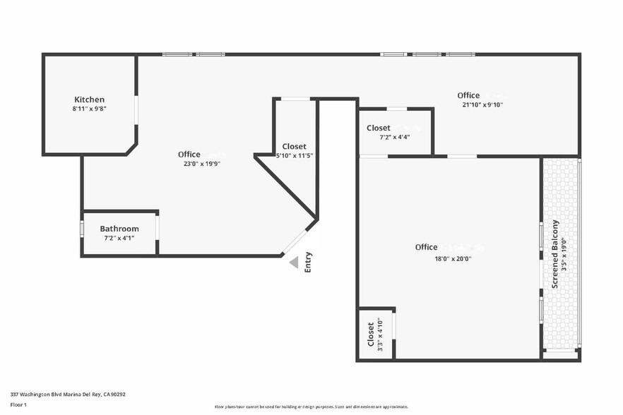 337-3 Washington Blvd, Venice, CA for rent - Floor Plan - Image 2 of 17