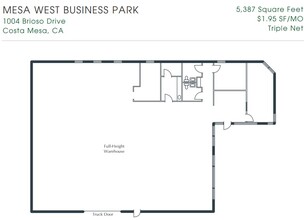 1004 Brioso Dr, Costa Mesa, CA for rent Floor Plan- Image 1 of 1