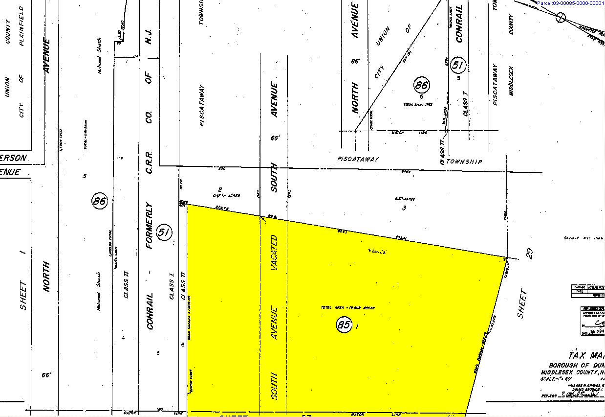 100 S Washington Ave, Dunellen, NJ for sale Plat Map- Image 1 of 1