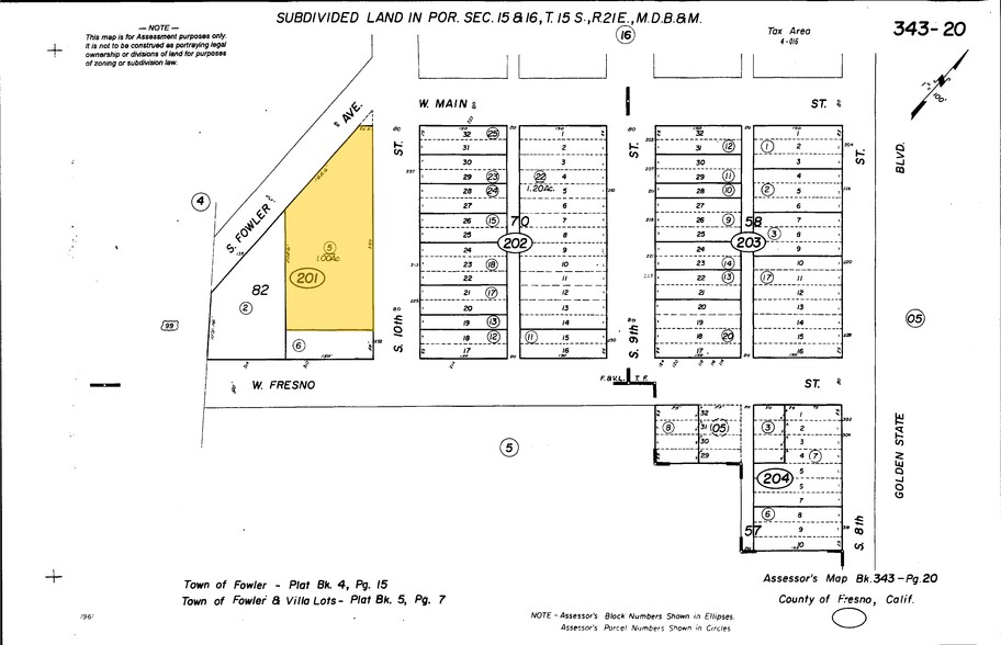 210 10th St, Fowler, CA for rent - Plat Map - Image 3 of 3