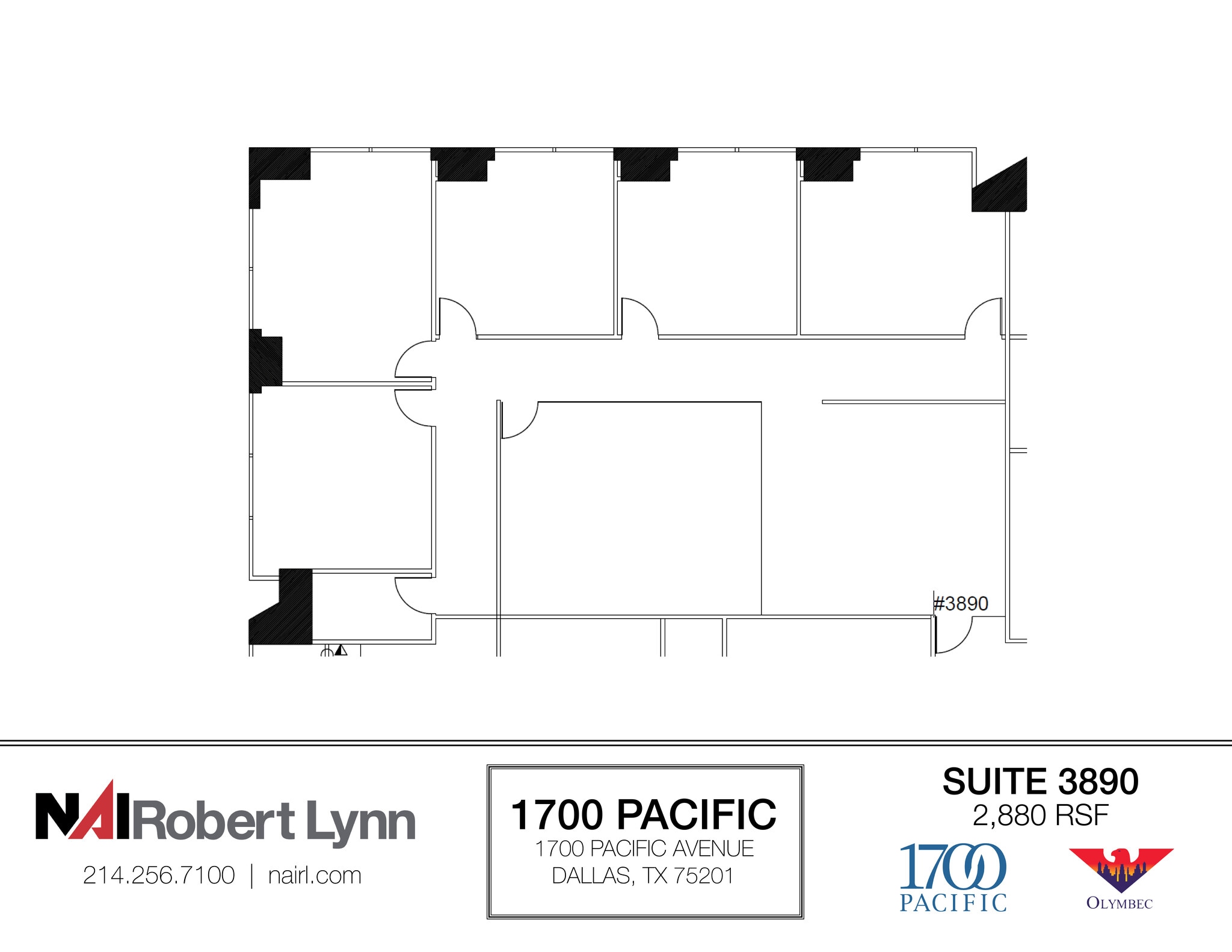 1700 Pacific Ave, Dallas, TX to rent Floor Plan- Image 1 of 2
