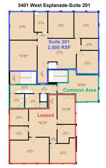 3401 W Esplanade Ave, Metairie, LA for rent - Floor Plan - Image 2 of 2