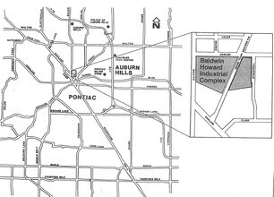 60 Baldwin Ave, Pontiac, MI - aerial  map view