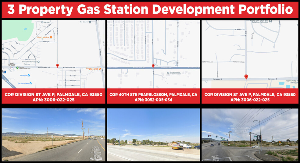 3 Gas Station Approved Parcels-Palmdale portfolio of 3 properties for sale on LoopNet.co.uk - Building Photo - Image 1 of 4