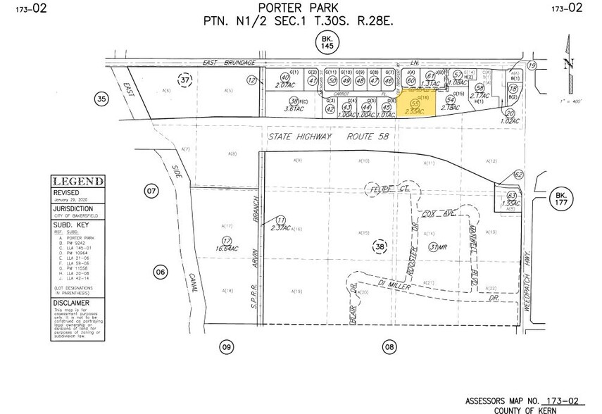 E Brundage Ln, Bakersfield, CA for sale - Plat Map - Image 2 of 2