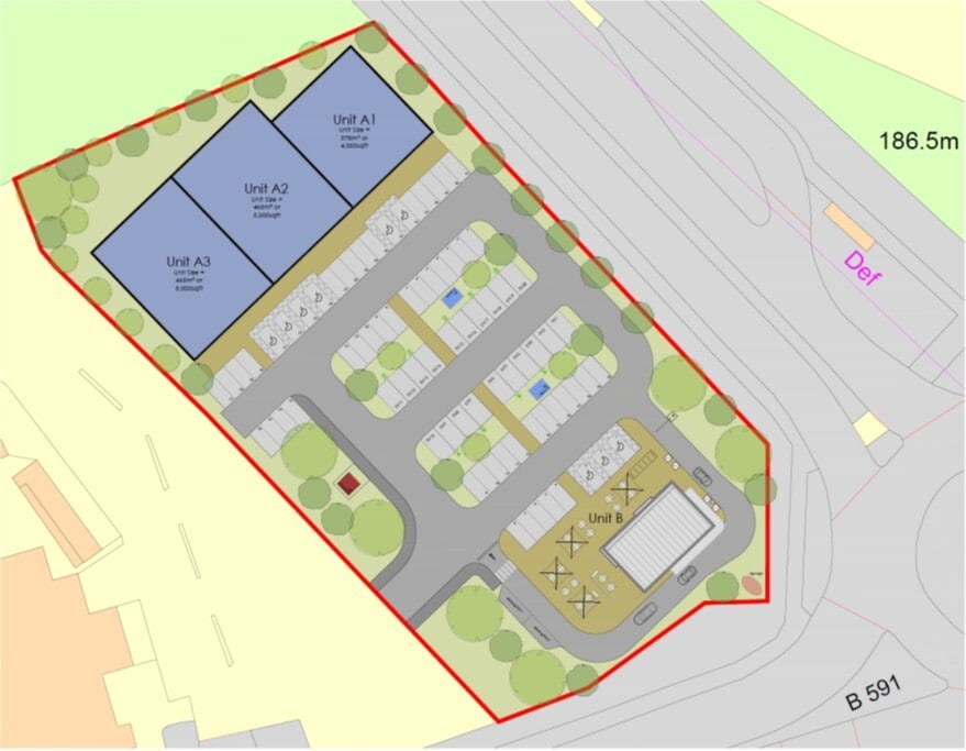 Beveridge Ln, Coalville to rent Site Plan- Image 1 of 2