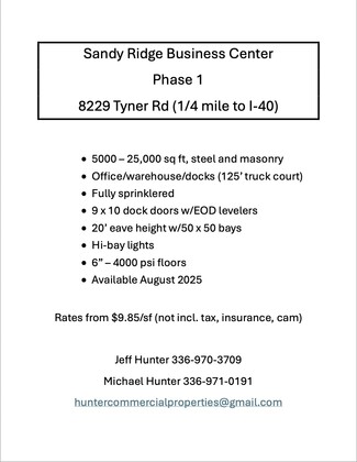 More details for 8229 Tyner Rd, Colfax, NC - Light Industrial for Rent