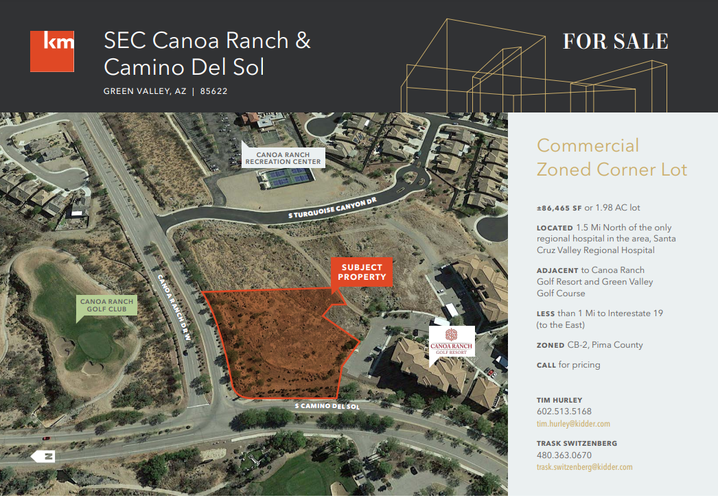 W Canoa Ranch & Camino Del Sol, Green Valley, AZ for sale Building Photo- Image 1 of 5