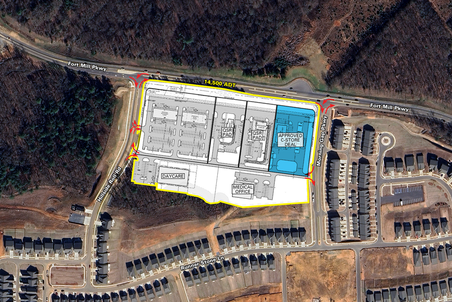 Fort Mill Pkwy & Hillside Roll rd, Fort Mill, SC for rent - Aerial - Image 3 of 4