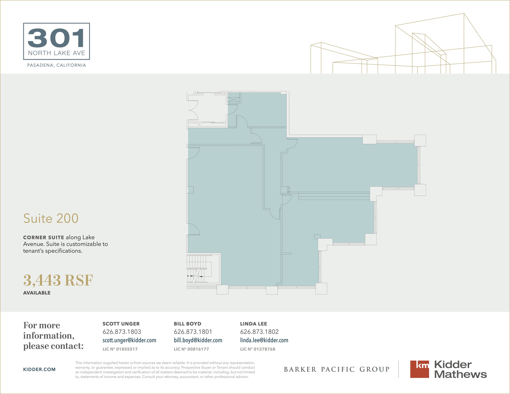 301 N Lake Ave, Pasadena, CA for rent Floor Plan- Image 1 of 1