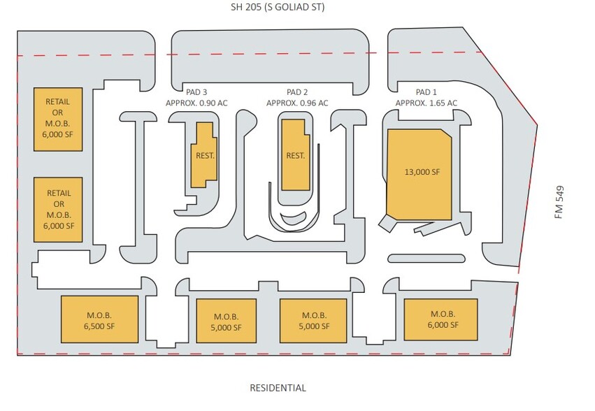 NWC SH 205 & FM 549, Rockwall, TX for rent - Site Plan - Image 2 of 2