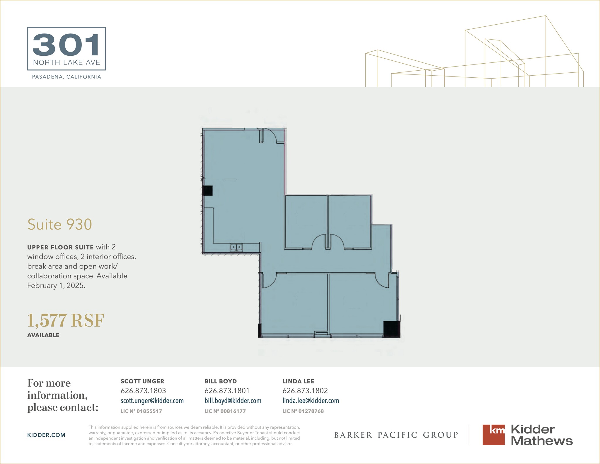 301 N Lake Ave, Pasadena, CA for rent Floor Plan- Image 1 of 1