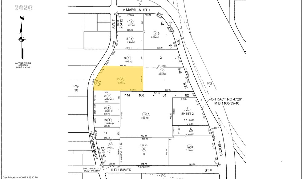 9640 Owensmouth Ave, Chatsworth, CA for sale - Plat Map - Image 1 of 1