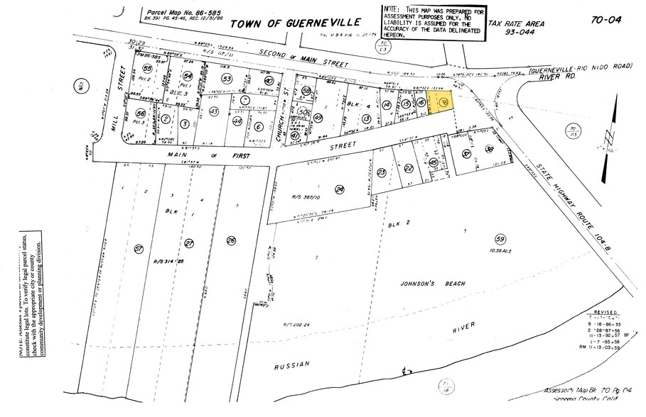 16215 Main St, Guerneville, CA for sale - Plat Map - Image 1 of 1