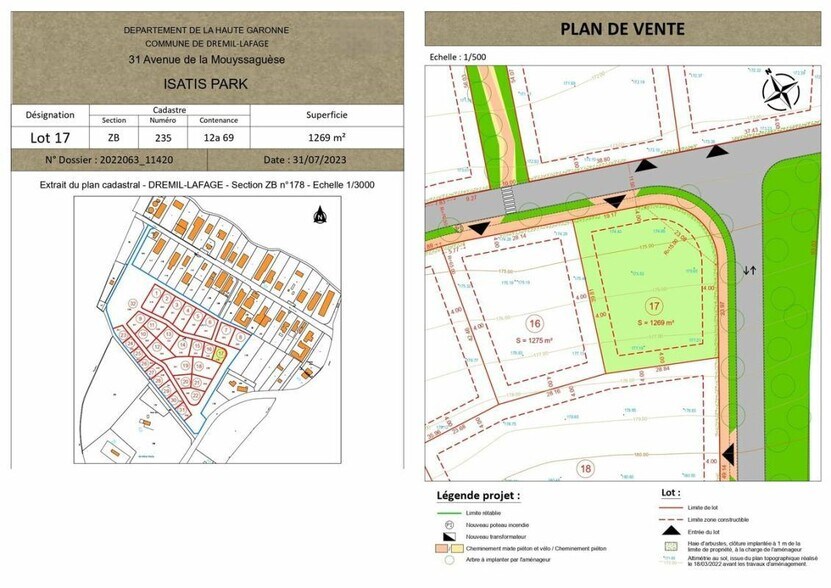 Land in Drémil-Lafage for sale - Site Plan - Image 2 of 3
