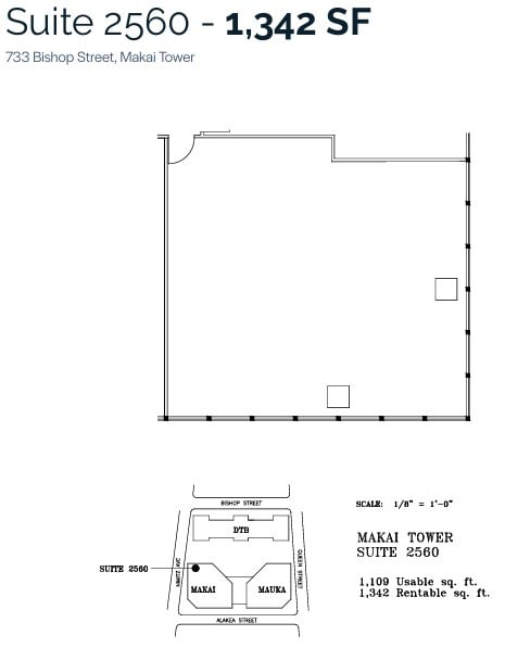733 Bishop St, Honolulu, HI to rent Floor Plan- Image 1 of 1