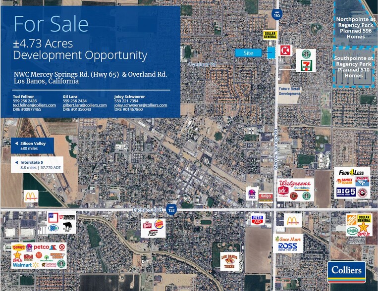 NWC Mercey-Springs Rd & Overland Rd, Los Banos, CA for sale - Building Photo - Image 1 of 3