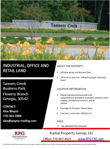 Tanners Creek Business Park, Flowery Branch, GA for sale - Building Photo - Image 2 of 3