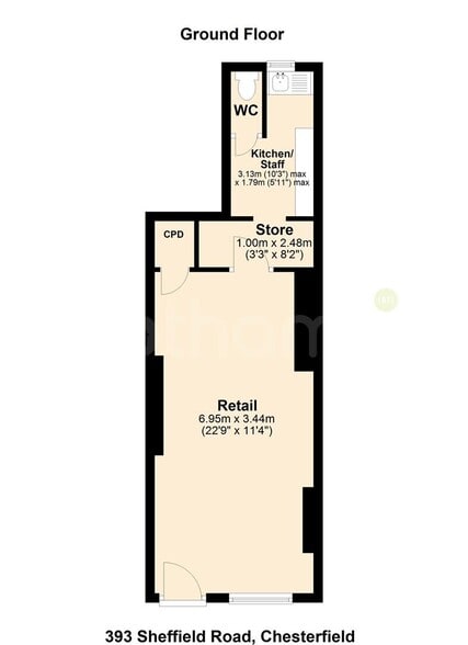 393 Sheffield Rd, Chesterfield to rent - Floor Plan - Image 2 of 7