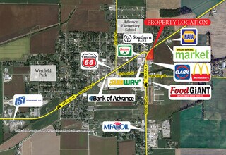 33554 MO-25, Advance, MO - AERIAL map view - Image1
