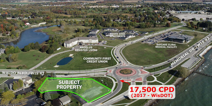 201 E Waldo Blvd, Manitowoc, WI - aerial  map view