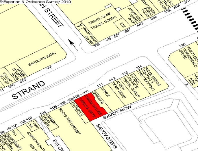 105-109 Strand, London for sale Plat Map- Image 1 of 1