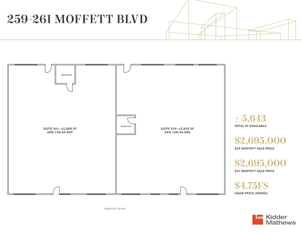 259-261 Moffett Blvd, Mountain View, CA to rent Floor Plan- Image 1 of 4