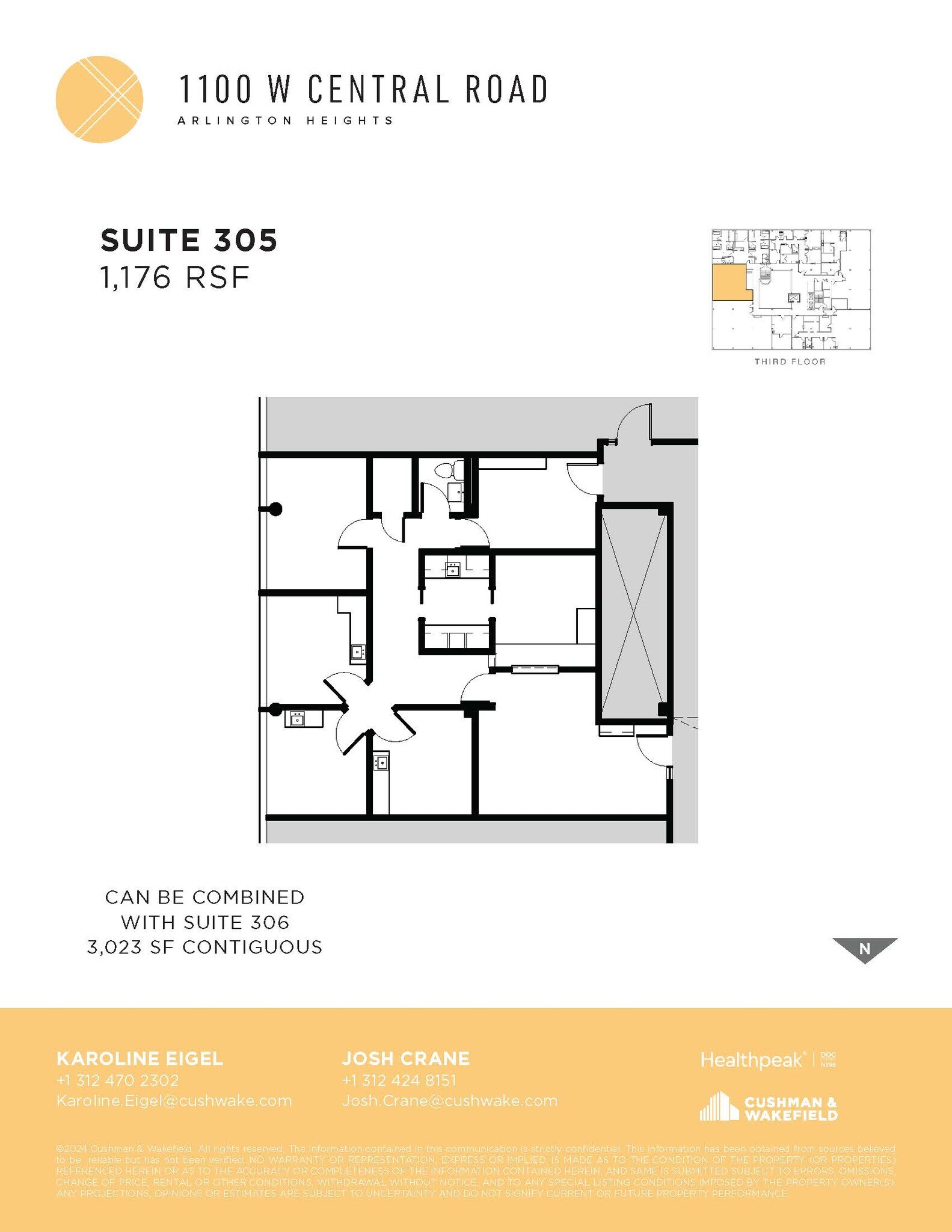 1100 W Central Rd, Arlington Heights, IL to rent Floor Plan- Image 1 of 1