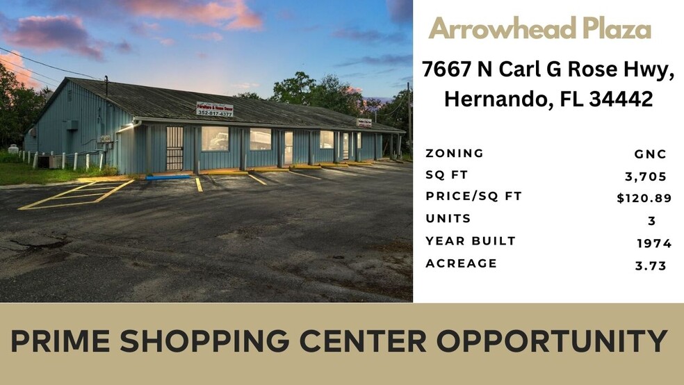 7667 N Carl G Rose Hwy, Hernando, FL for sale - Building Photo - Image 1 of 27