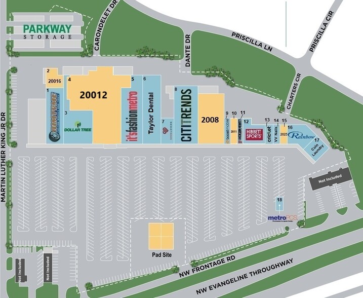 2001 NW Evangeline Trwy, Lafayette, LA for rent - Site Plan - Image 2 of 10