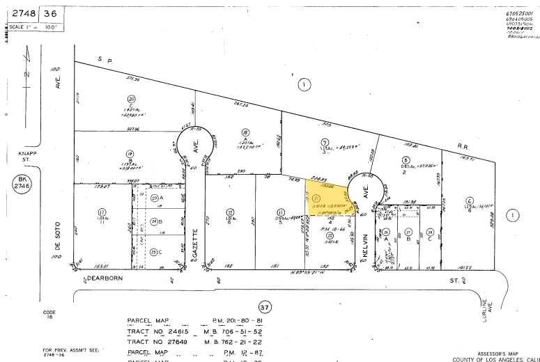 9177 Kelvin Ave, Chatsworth, CA for rent - Plat Map - Image 2 of 9