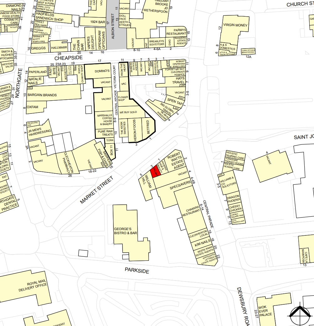 3 Market St, Cleckheaton to rent Goad Map- Image 1 of 1