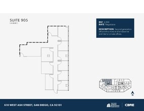 610 W Ash St, San Diego, CA to rent Floor Plan- Image 1 of 1