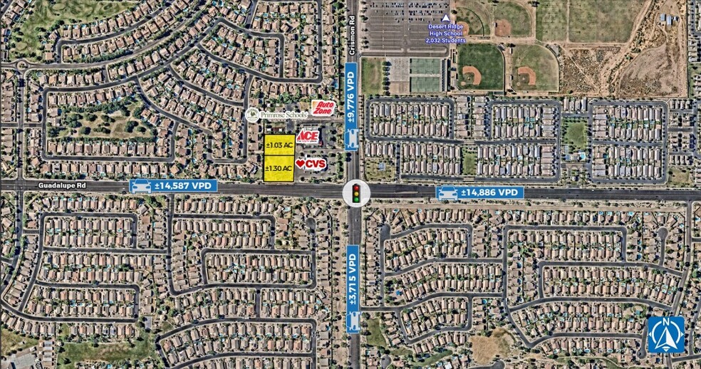 Crismon Rd & Guadalupe Rd, Mesa, AZ for sale - Aerial - Image 1 of 2