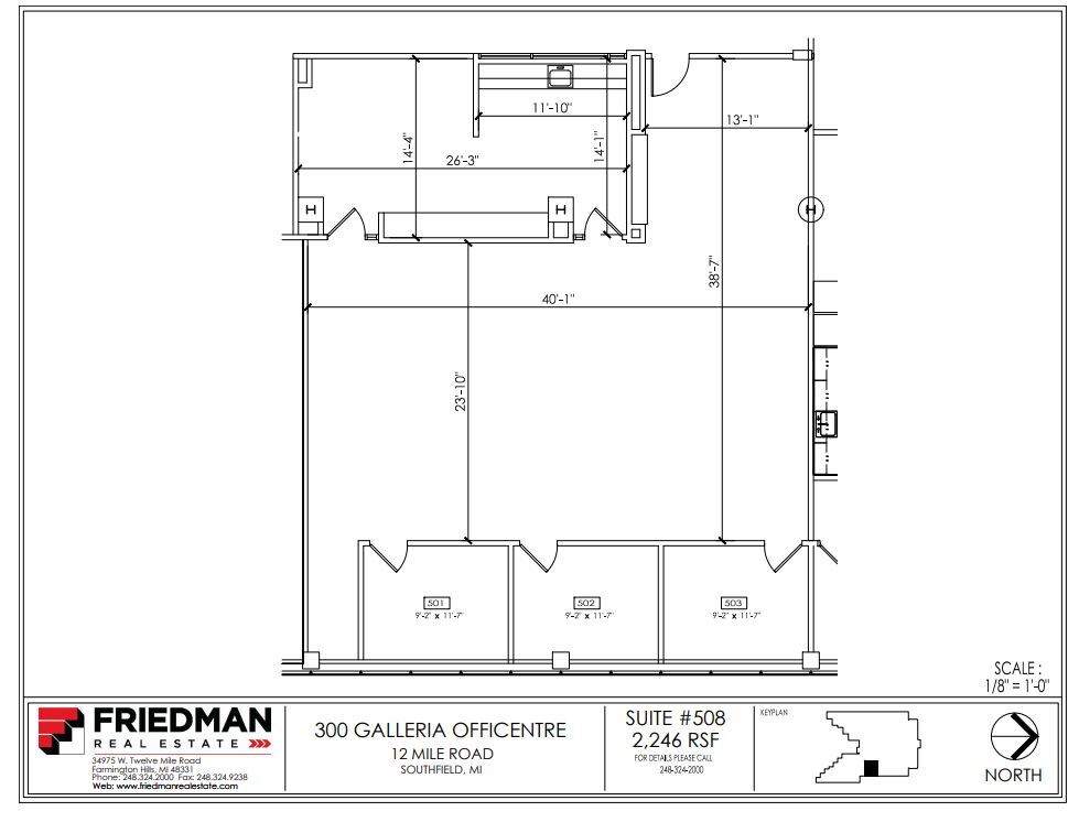 300 Galleria Officentre, Southfield, MI to rent Floor Plan- Image 1 of 3