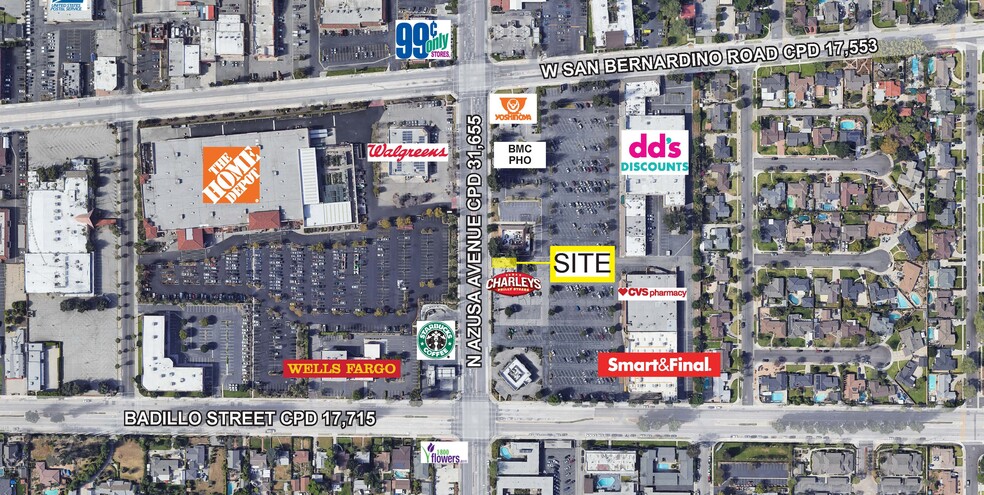 100-420 N Azusa Ave, Covina, CA for rent - Aerial - Image 1 of 1