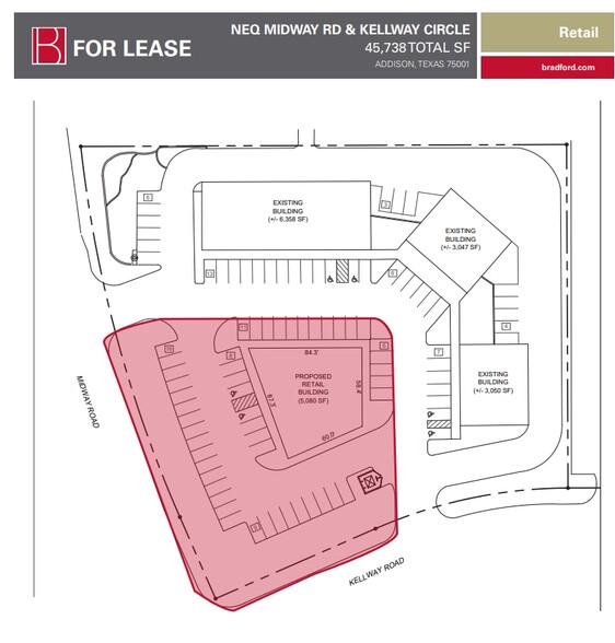 NEQ Midway Rd & Kellway Circle, Addison, TX for rent - Site Plan - Image 2 of 2